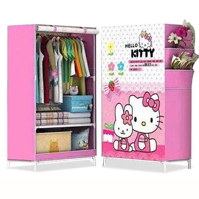 Lemari baju portable karakter (HELLO KITTY MELODY)