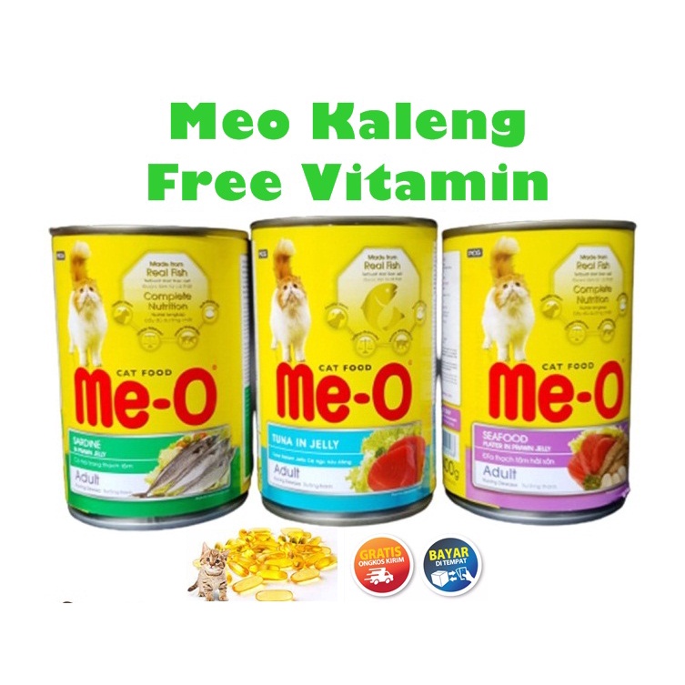 Me-O Kaleng 400gr Free Vitamin Wet Cat Food Makanan Kucing Basah 400 gram