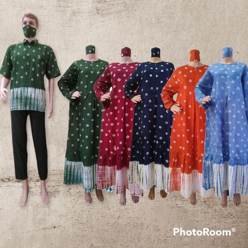 Gamis batik couple Longdress jumputan