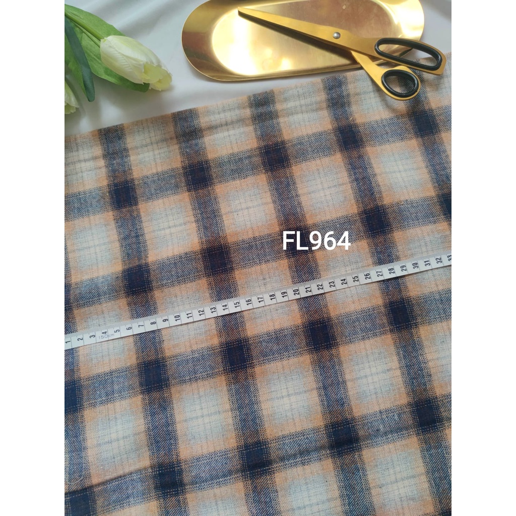 KUNING kain flanel bahan kotak katun yarndyed harga per 0.5meter/kain meteran happychild