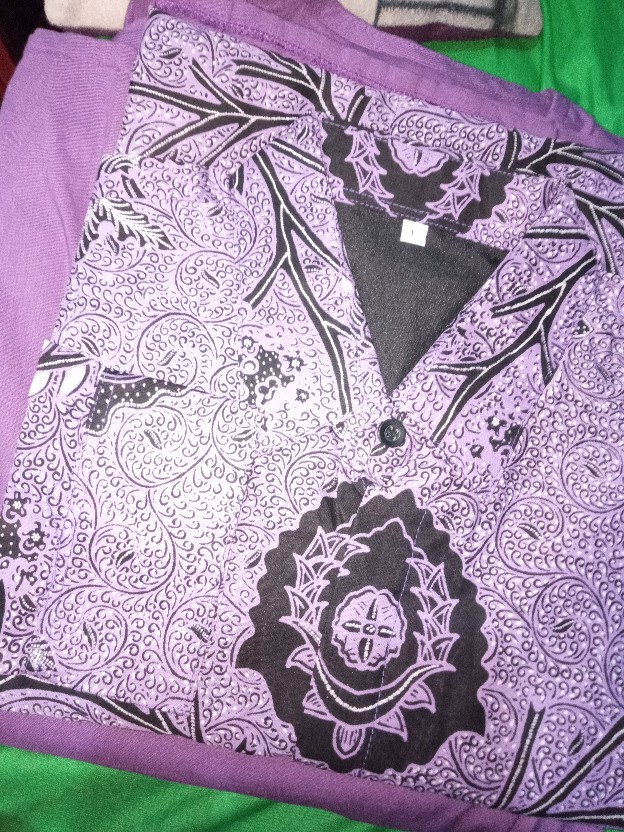Batik Wahyu Temurun Ungu Kemeja Batik Pria Lengan Panjang By Sm