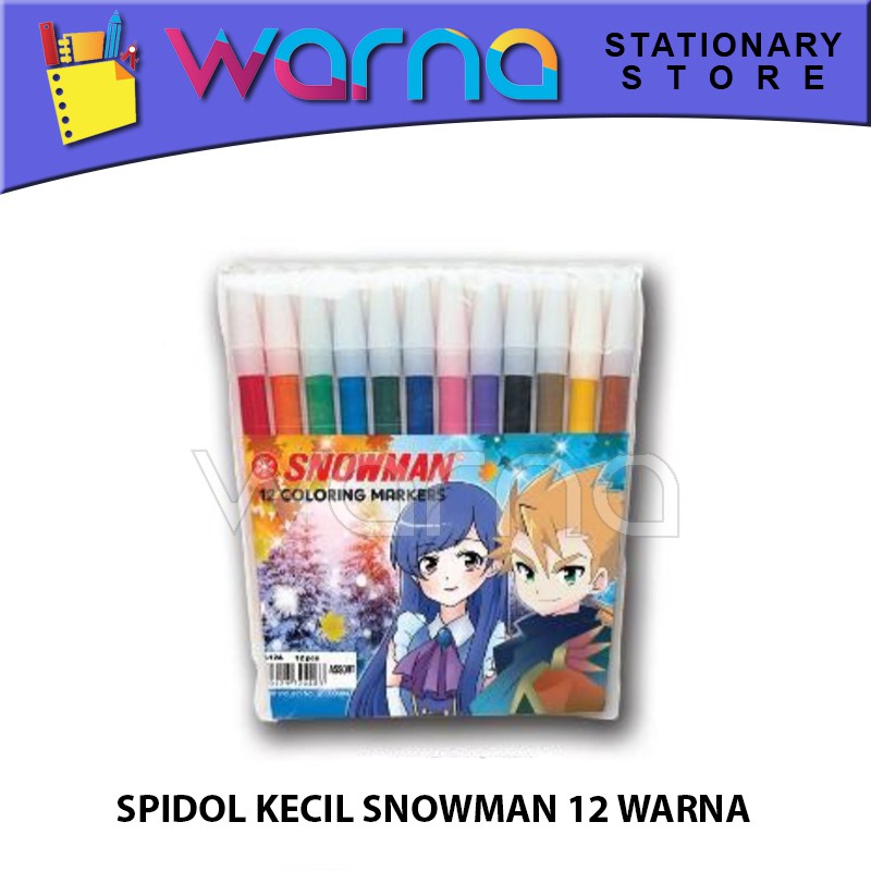 

SPIDOL KECIL SNOWMAN 12 WARNA