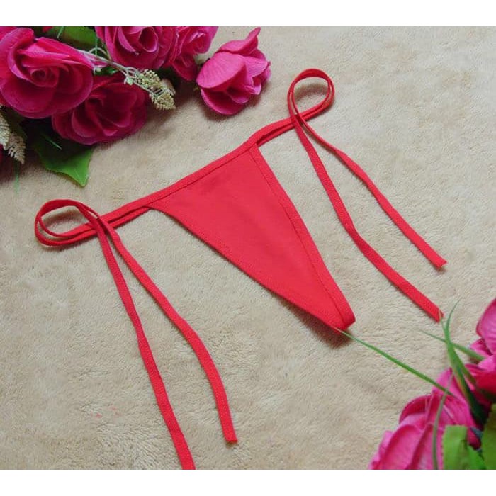 CD Wanita G string Lingerie Bikini Thong CD Wanita tali sam C082 - Hitam Murah