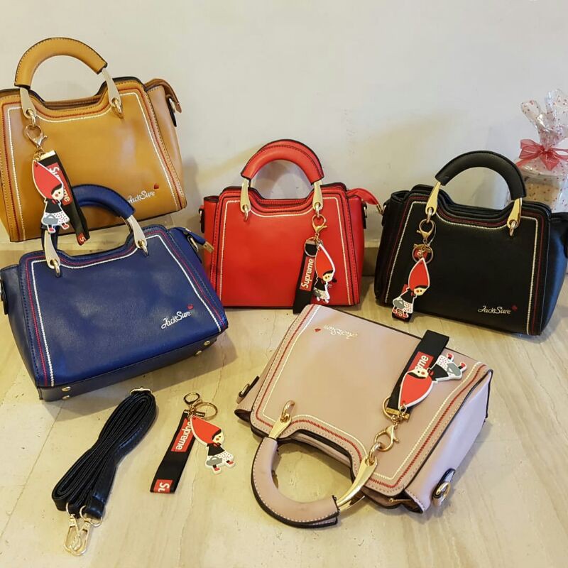 Diskon! Tas Cewek Import Top Handle Bag Wanita Bisa Selempang Bonus Gantungan 932 Murah