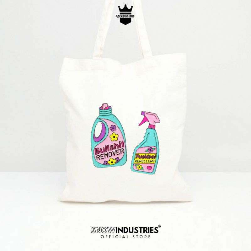 Tote Bag Wanita Pria Kanvas Premium Remover