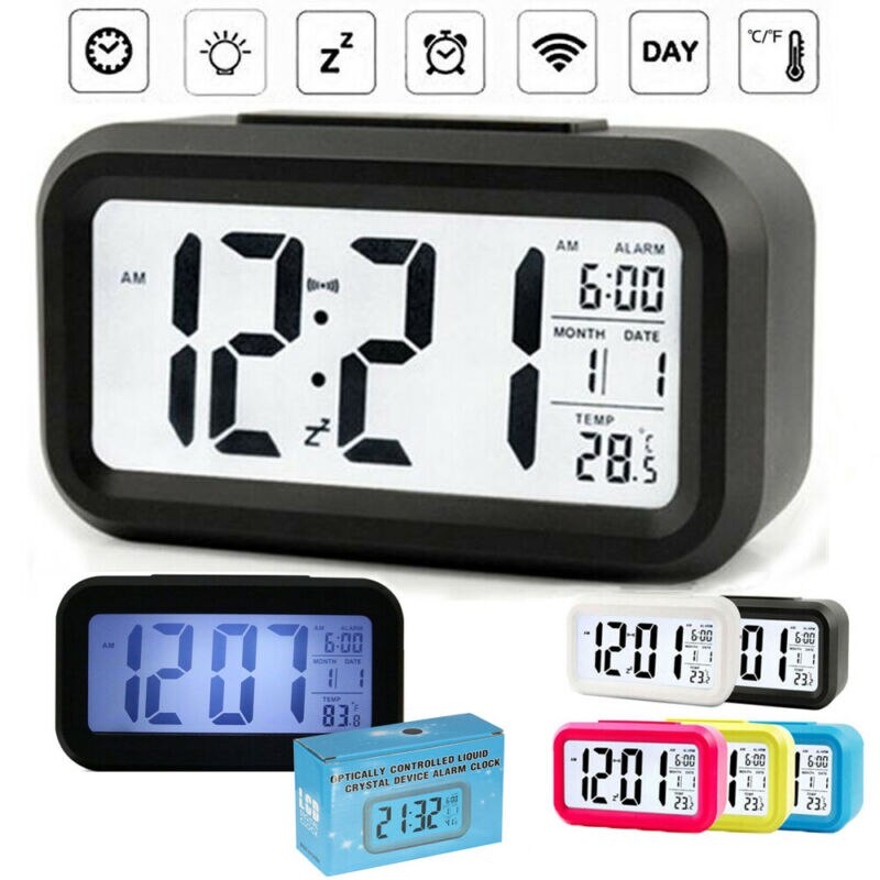 Jam Alarm Smart Digital LCD Alarm Clock Jam Weker Kamar Tidur