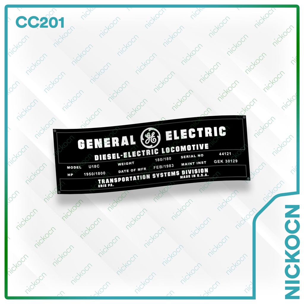 

Stiker Builder Plate CC201