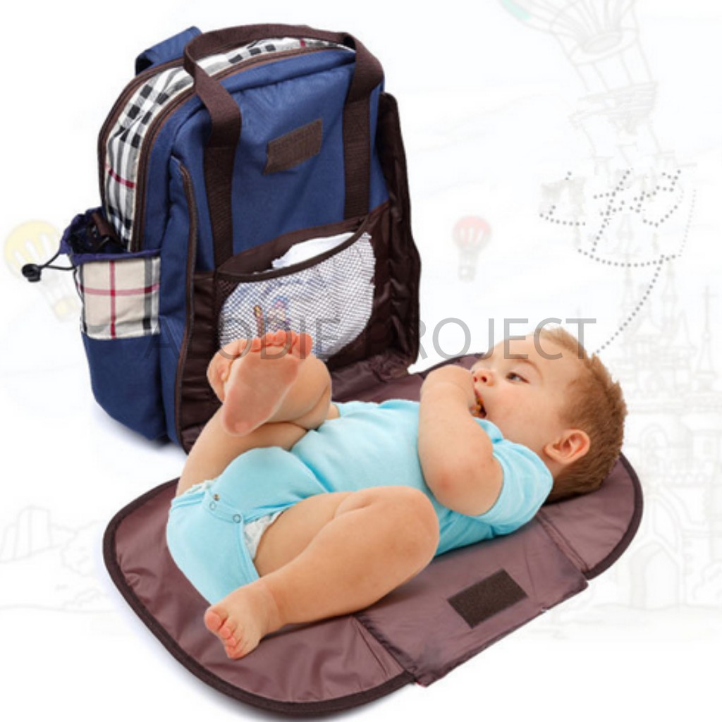 DIAPER BAG RANSEL TAS PERLENGKAPAN BAYI TEMPAT BAJU TRAVEL TRAVELLING MULTIFUNGSI WATERPROOF