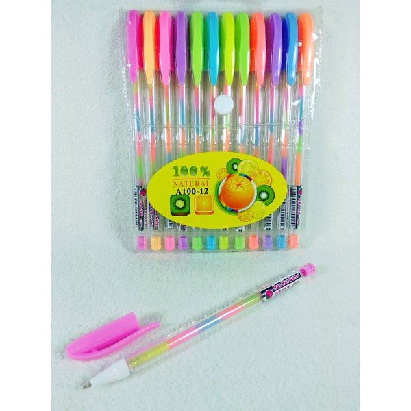 

Dijual Bolpen Gel Rainbow Multicolor isi 12 pcs Limited