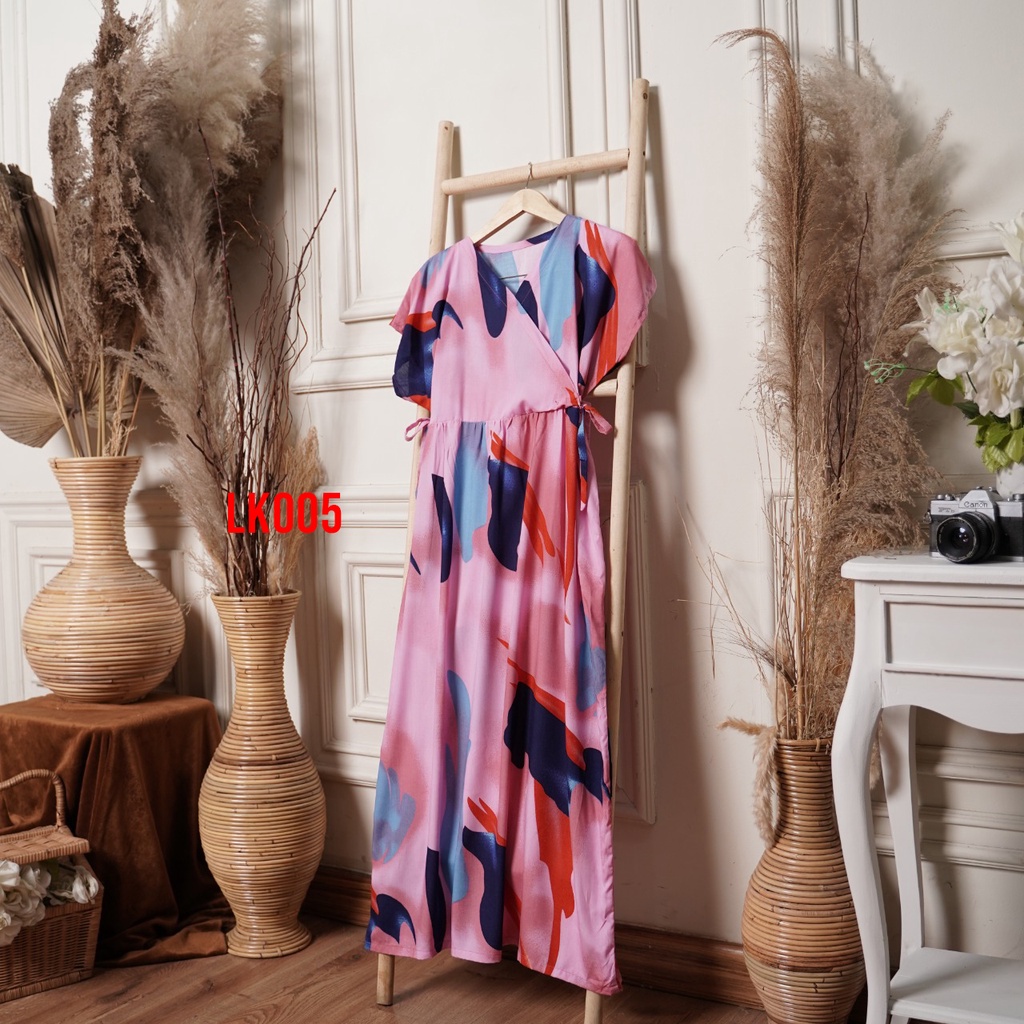 Daster Kimono Busui Panjang Semata Kaki Daster Viral Kekinian-LK005