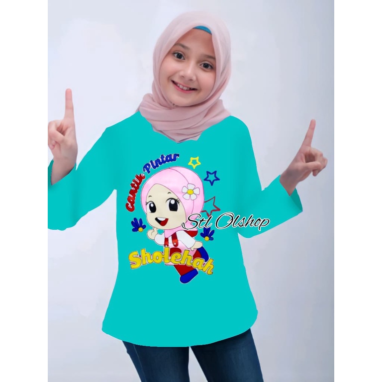 Kaos atasan cantik pintar lengan panjang anak perempuan murah &amp; kekinian | motif lucu | 1-10 Tahun