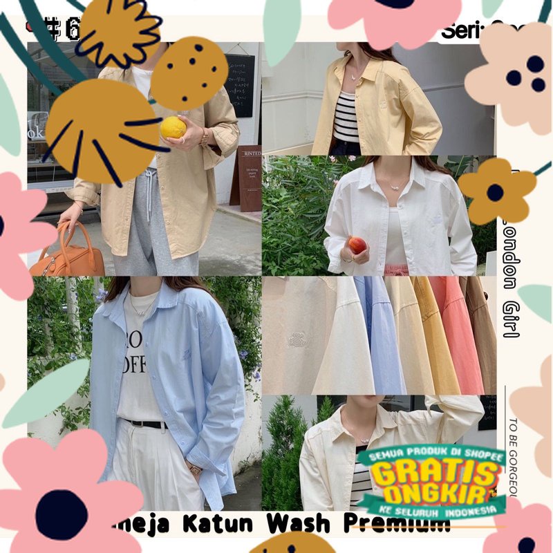 Pakaian Atasan Cewe anak sekolah kuliah baru / KEMEJA KATUN WANITA IMPORT LONDON GIRL TERBARU #6023