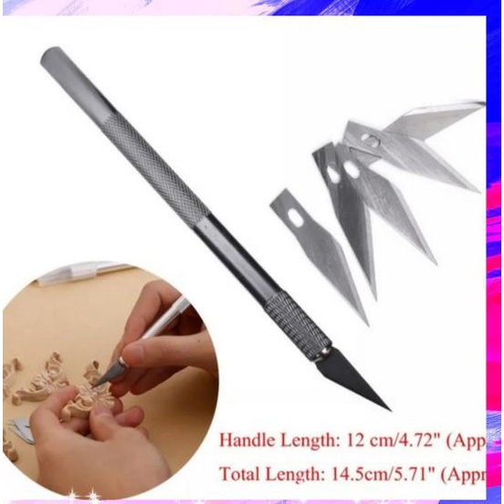 

1Set Hobby Knife / Art Knife / Art Pen Cutter Cutting Plus Refill 5Pcs