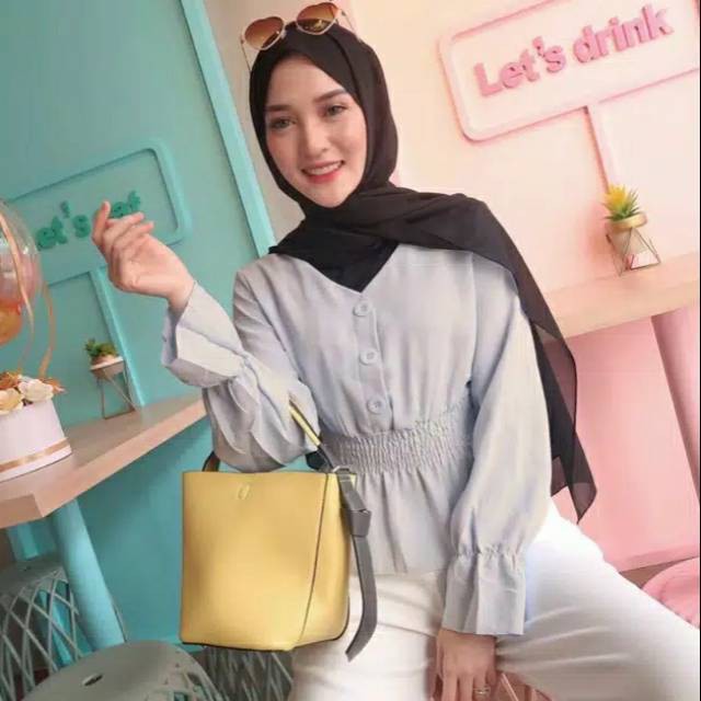 KEMEJA MEGAN KANCING /* BAJU ATASAN KEMEJA WANITA / KEMEJA XL LD 105 - 110 CM // PROMO BLOUSE POLOS / GEBBY BLOUSE / BLOUSE