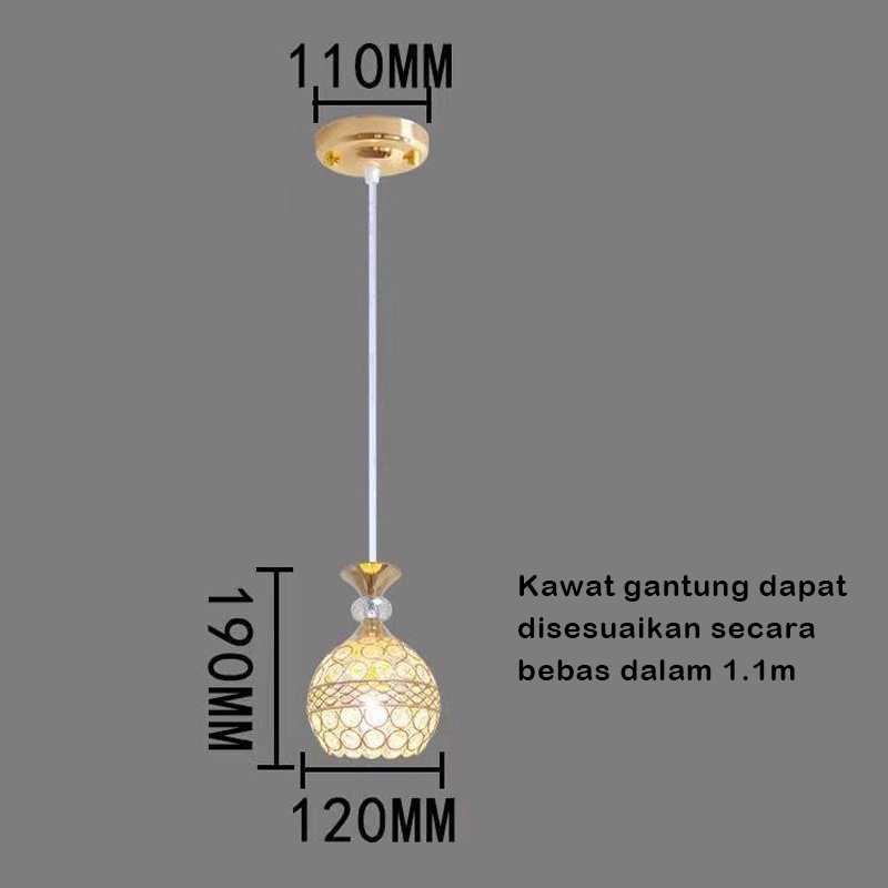 #Garansi#Lampu Gantung Minimalis Kristal 3 in 1 /5 in 1 Bohlam tidak termasuk Bohlam Model E27