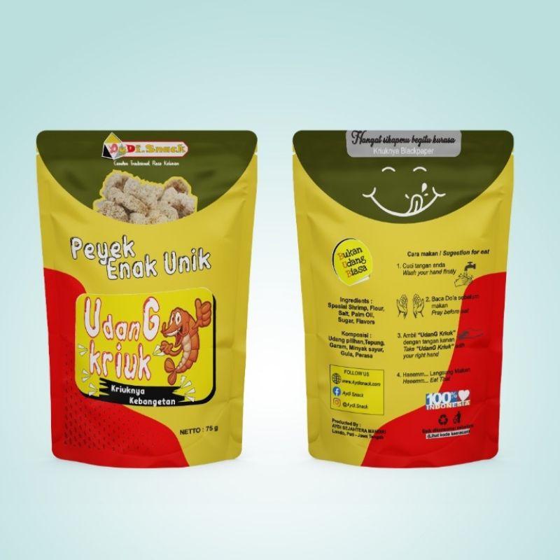 pusat jualan peyek UDANG KRIUK / camilan enak dan unik