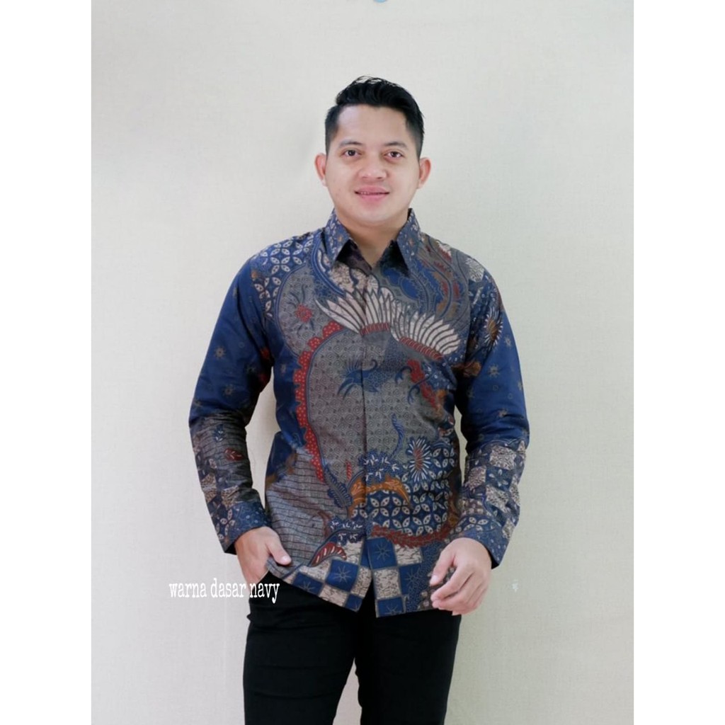 Kemeja Baju Batik Pria Lengan Panjang PREMIUM Modern LAPIS FURING Produsen Murah WIRYAWAN JAYANEGARA