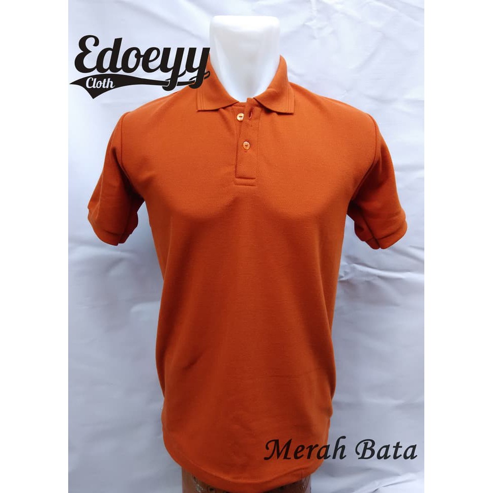 Jual Polo Shirt Merah Bata / Baju Kaos kerah / T-shirt, Berkerah, Cowok