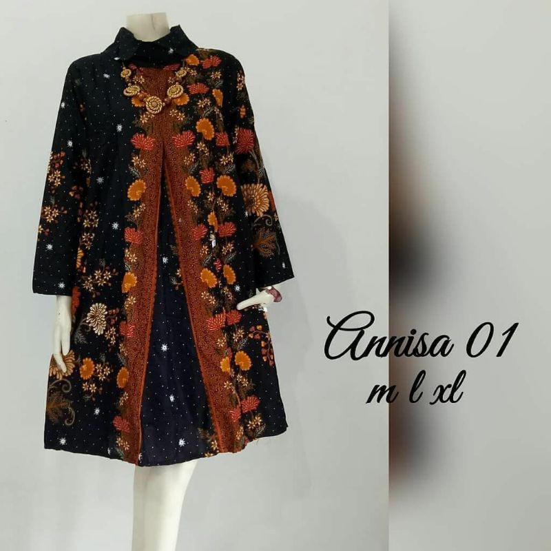 BATIK WANITA ATASAN BATIK WANITA MODERN BATIK TUNIK KERJA WANITA DRESS BATIK JUMBO LENGAN PANJANG