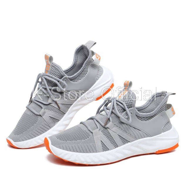 K-Store Official - PVN Sepatu Sneakers Pria Impor Putih Hitam 483