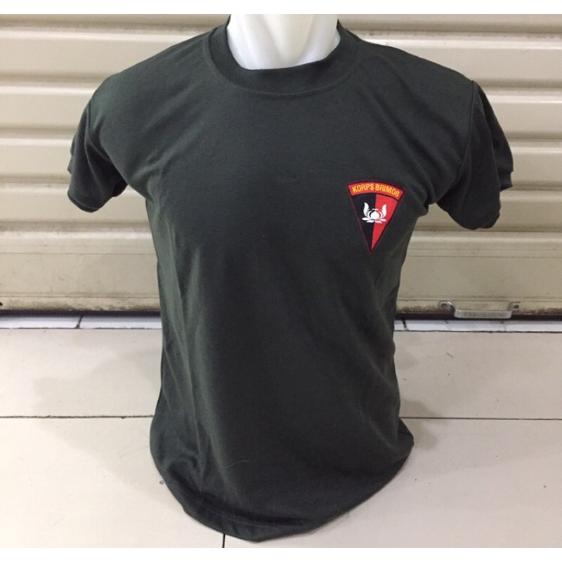 kaos brimob hijau lengan pendek/kaos hijau brimob lengan pendek