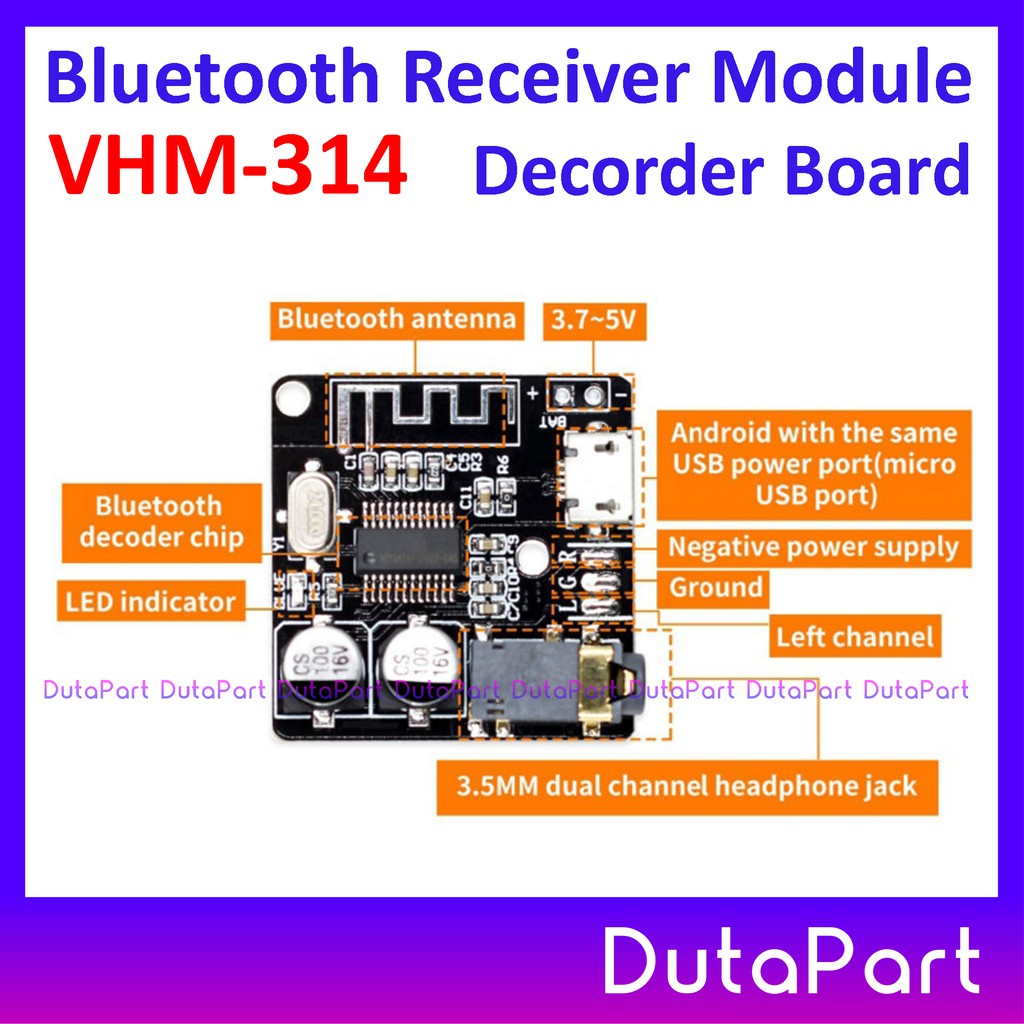 VHM-314 VHM314 Bluetooth 5.0 Audio Receiver Decorder Board Module