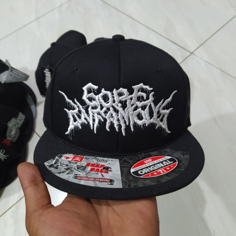 Topi Snapback metal distro pria Bordir Gore infomous