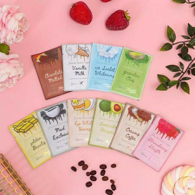 BPOM DEAR UP MASKER BUBUK WAJAH ORGANIK FACE MASK 10GR - 20 GR (KEMASAN BARU) by LeaGloria