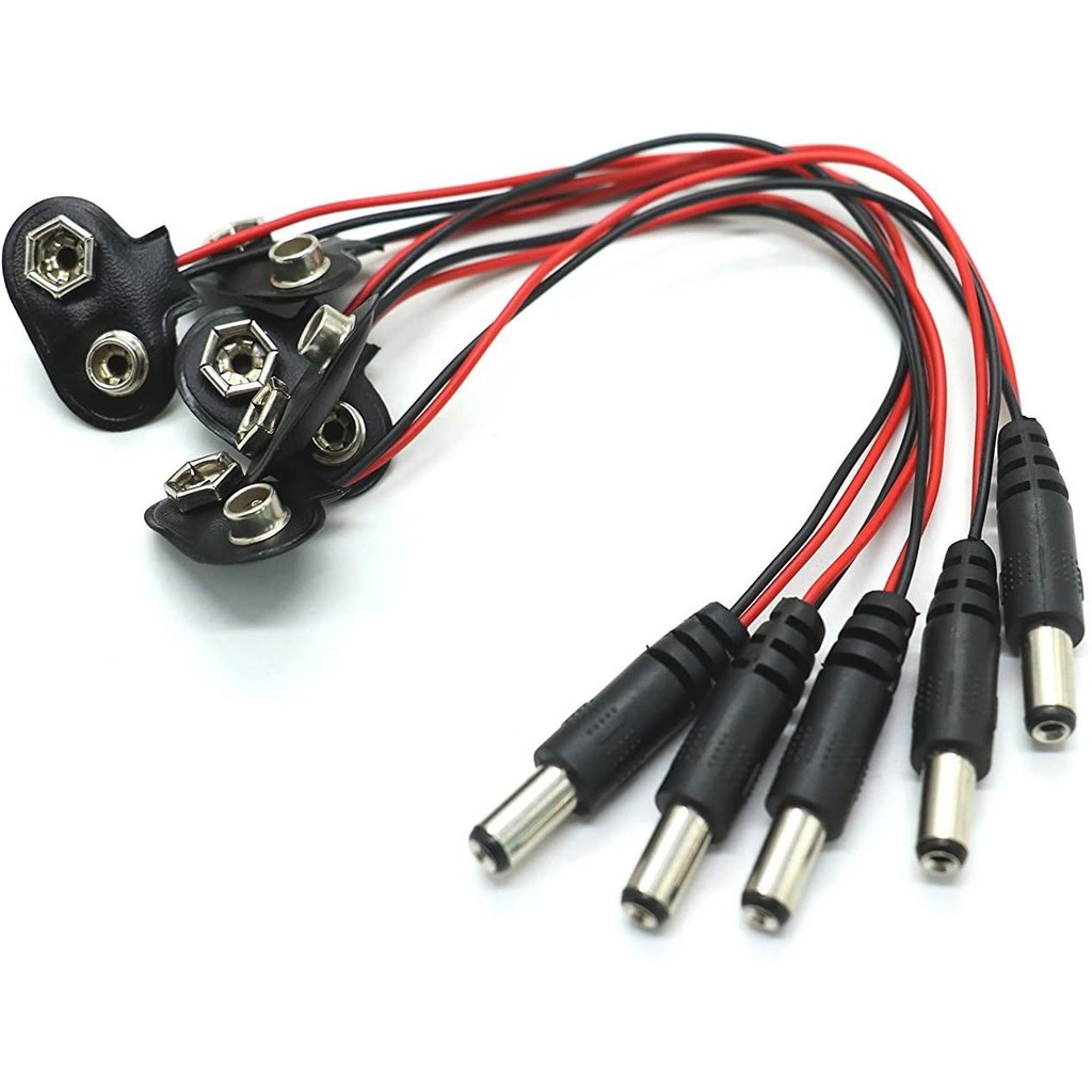 Kabel Power Tutup Kancing Baterai 9VMale DC Plug Clip Klip Konektor 2.1 X 5.5mm for Arduino