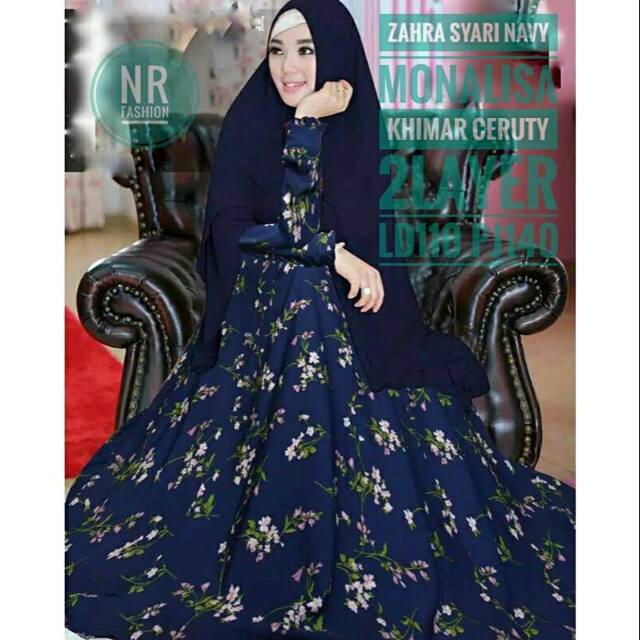 SET KHIMAR SYARI ZAHRA NAVY