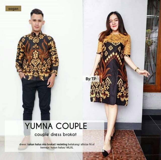 GROSIR COUPLE DRESS BROKAT BATIK COUPLE