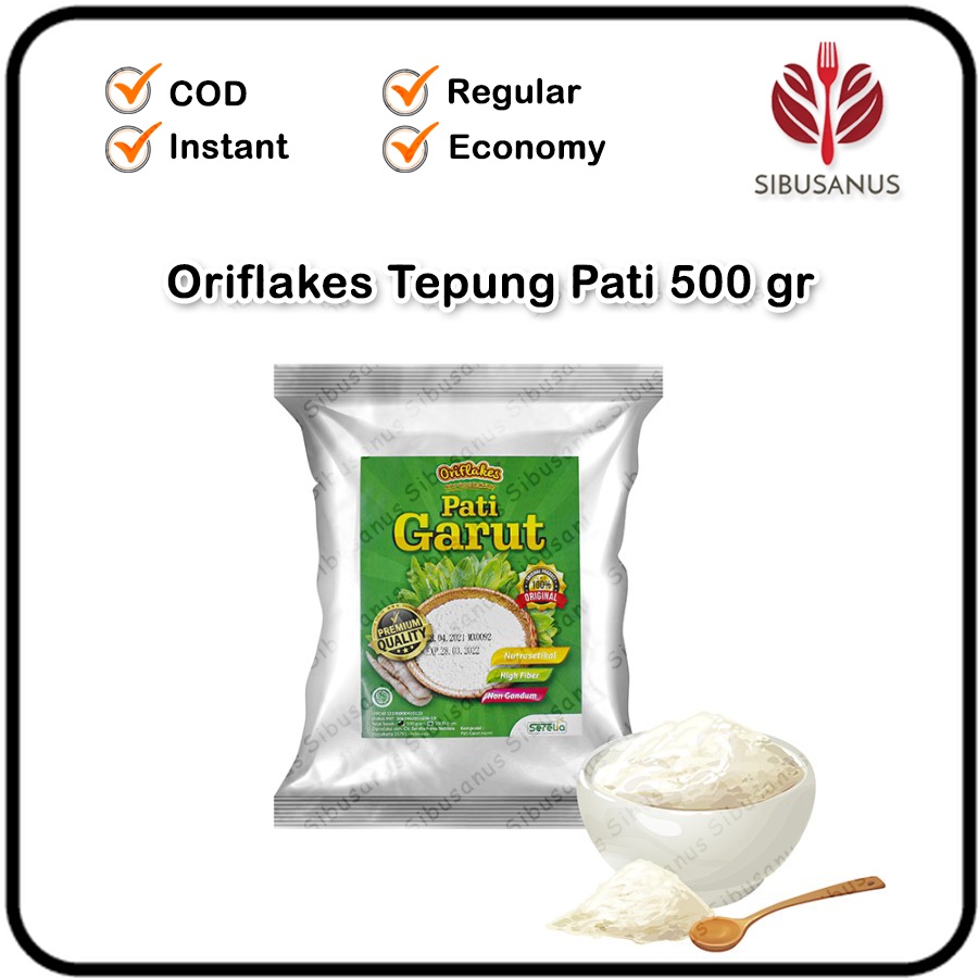 

Tepung Pati Garut Asli Organik 500 gr Free Gluten Natural Super Food Oriflakes