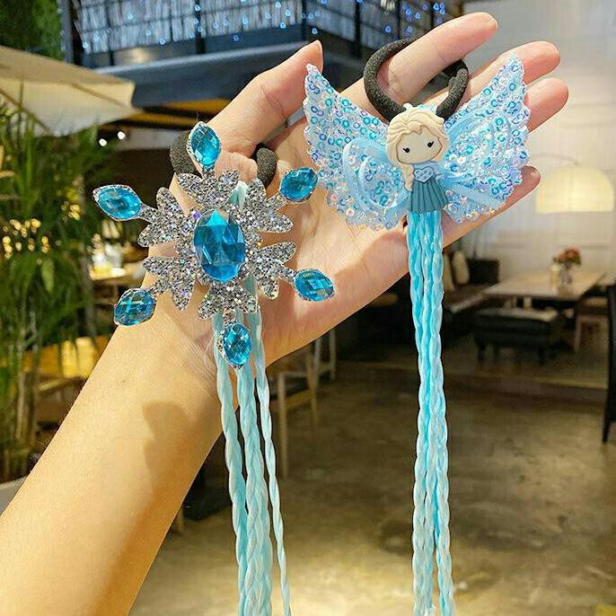 Ikat Rambut Model Wig Elsa Frozen / Kucir Rambut Anak Elsa Frozen Elsa