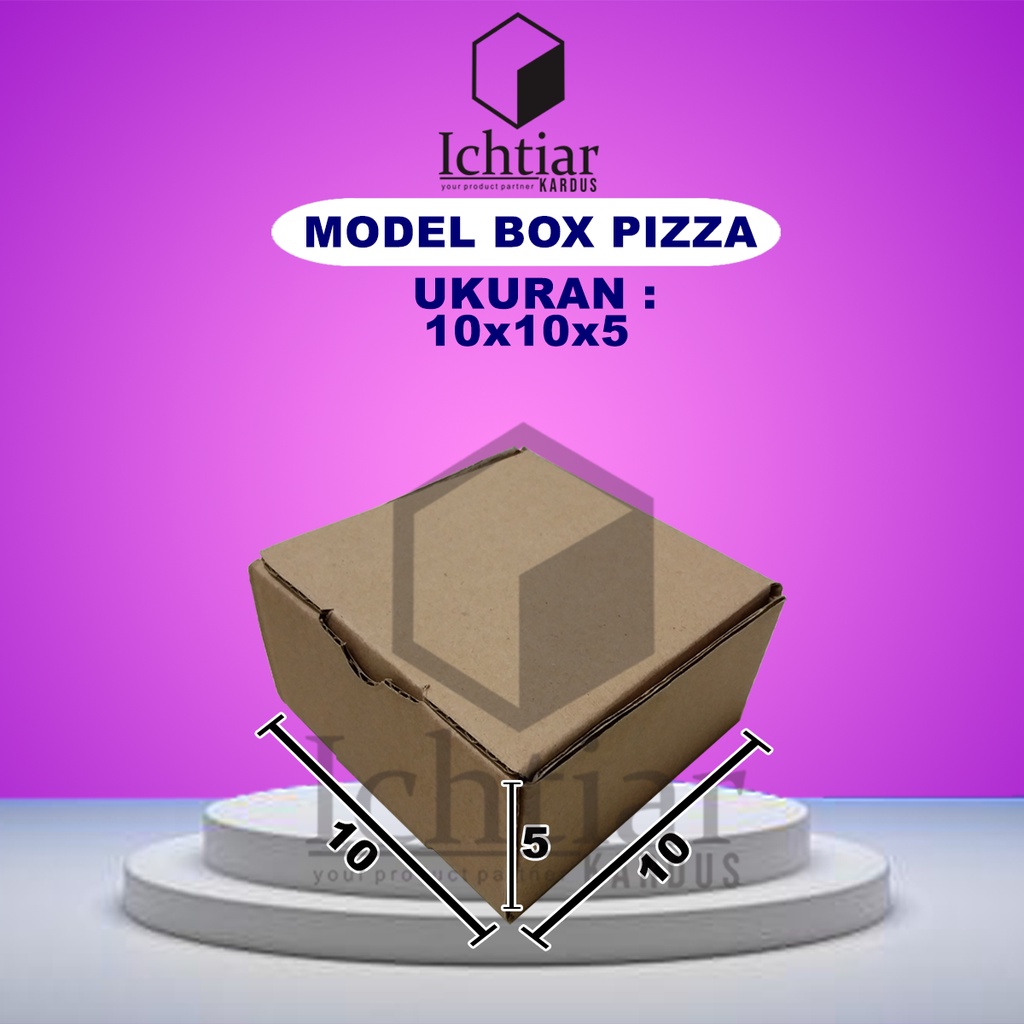 

Karton / Kardus / Box Packing Diecut / Pizza Ukuran 10x10x5 Cm