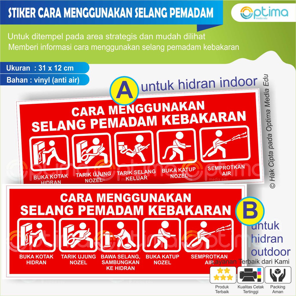 

STIKER CARA MENGGUNAKAN HIDRAN PEMADAM KEBAKARAN OUTDOOR DAN INDOOR