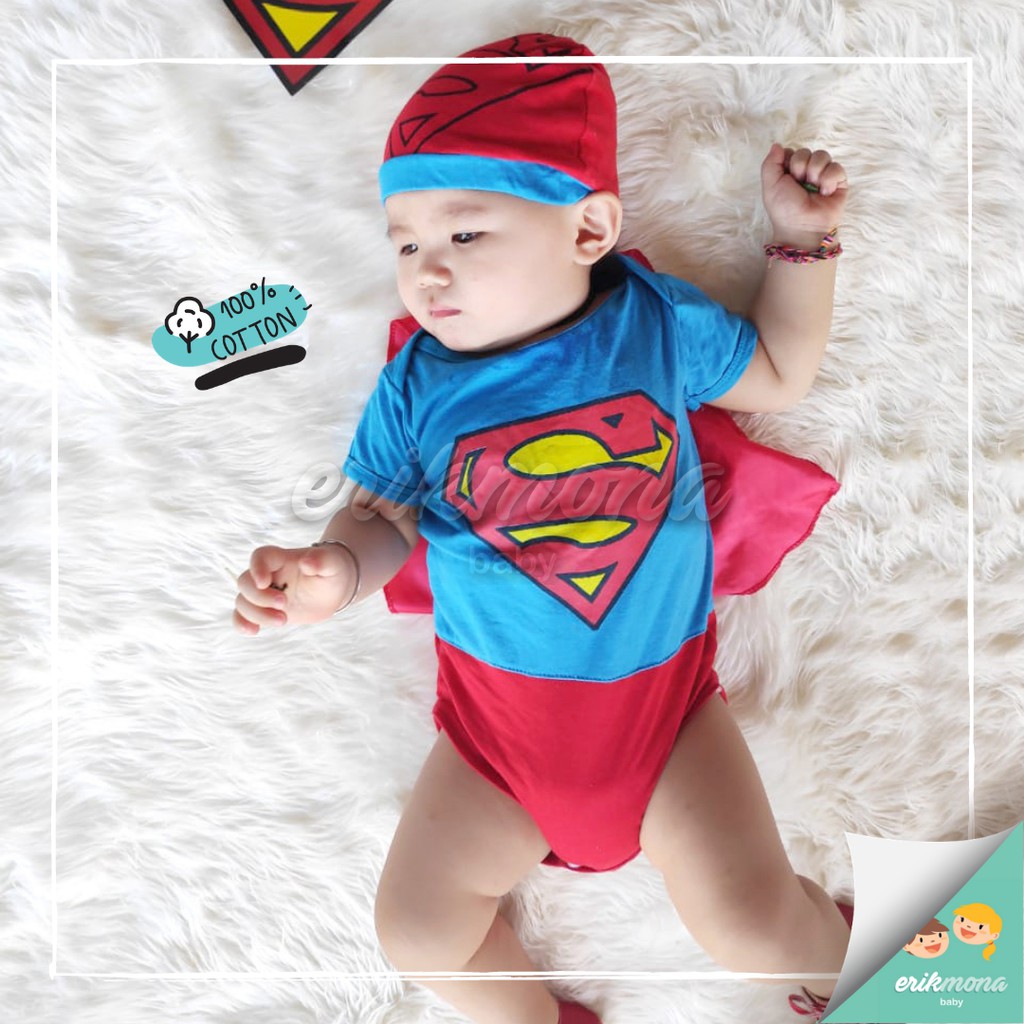 ❤️ baju bayi jumper bayi ❤️ lucu karakter superhero superman imut ❤️