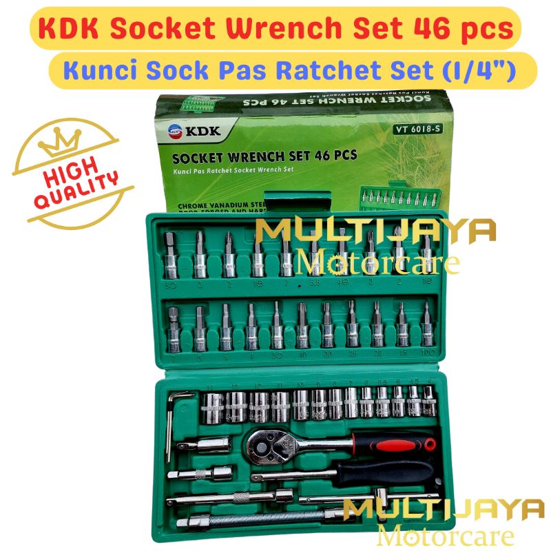 Kunci Sok Shock 46 pcs Lengkap Multipurpose Combination Socket Wrench (1/4&quot;)