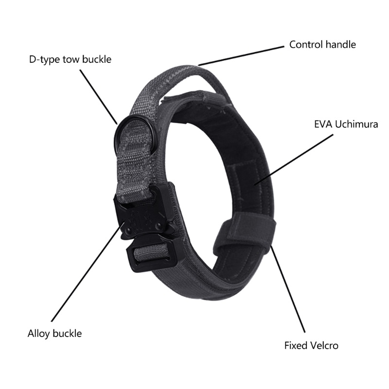 Kalung Kerah Pelatihan Anjing Ukuran Besar Dengan Pegangan Dapat Diperpanjang