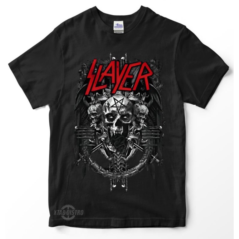 Xtab Distro - Kaos Slayer - Skulls - Kaos Metal - Kaos Band - Kaos Hitam - Kaos Premium
