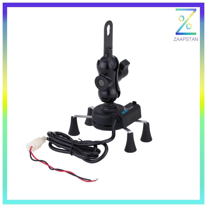 X-Grip Holder Motor Smartphone dengan USB 12V 2A - 006 - Black