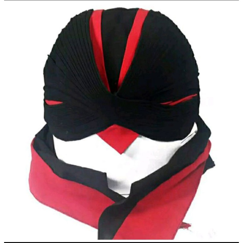 blangkon Jogja lipat hitam lis Merah