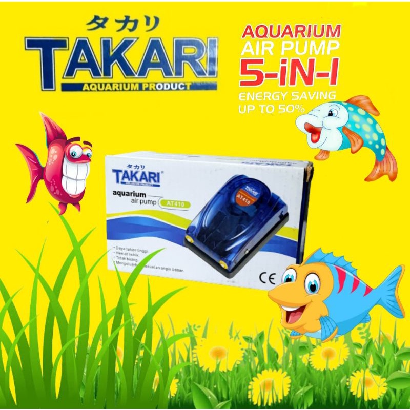 AIR PUMP TAKARI AT 350/410 AERATOR AQUARIUM 2 OUTPUT