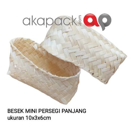 BESEK BAMBU MINI PERSEGI PANJANG Uk 10x3x6cm