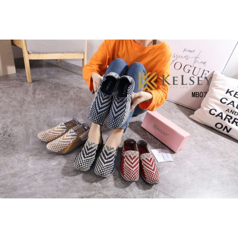 Kelsey Sepatu Rajut /  Sepatu Rajut Slip On  Wanita MB07 Flats Shoes Rajut anyaman