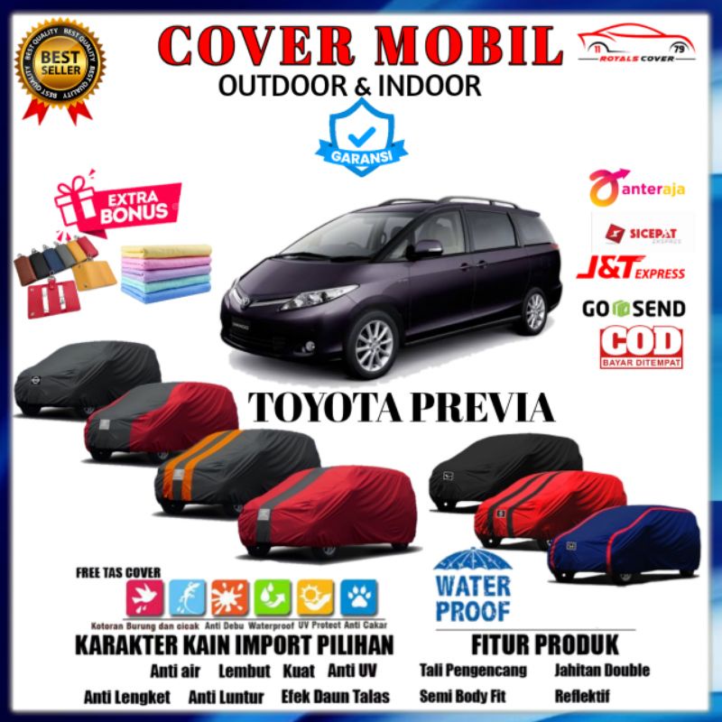 Body Cover Mobil Previa, Sarung Mobil Toyota Previa / Selimut Mantol Pelindung Kerudung Jas Penutup Mantel Mobil Toyota PREVIA Outdoor Waterproof Anti Air