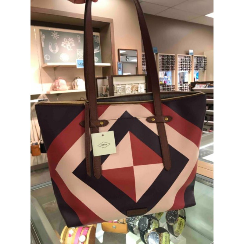 Tas Fossil tote felicity maroon multi
