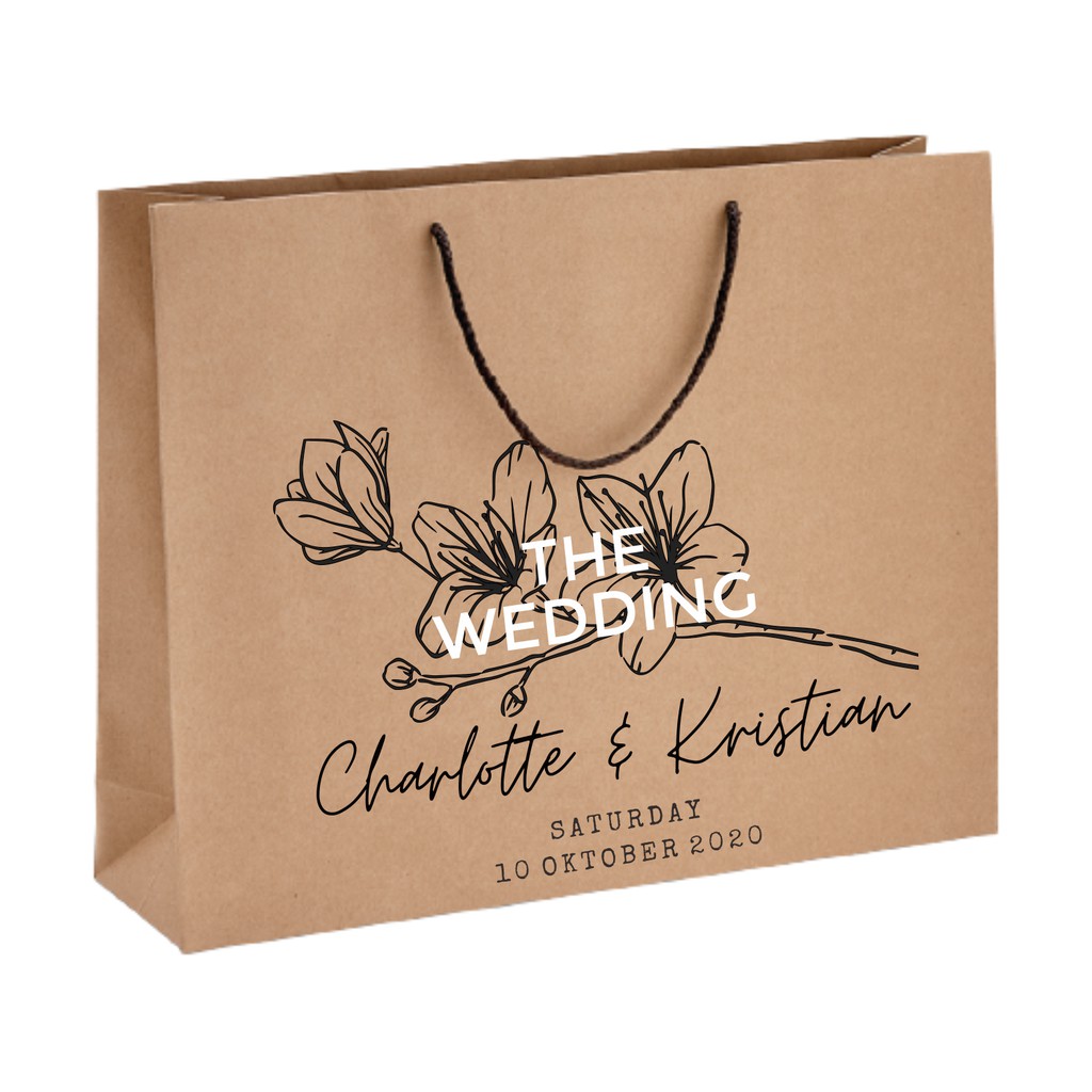 

Paperbag souvenir / tas kertas wedding / goodiebag custom logo dan free sablon