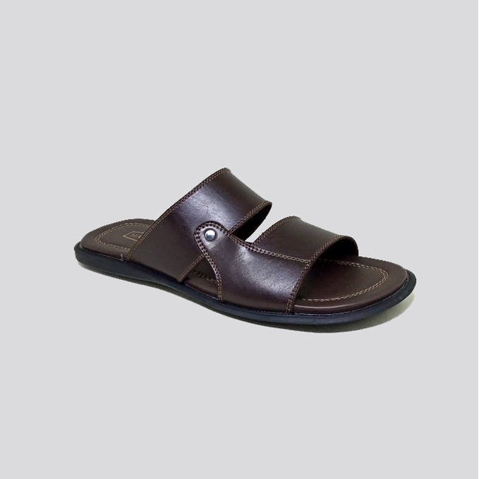 Sendal Kulit Asli - Sandal Pria Ukuran Jumbo Big Size 44 45 46 47 | Sendal Slide Slop Kokop Ukuran Besar - Mzio J04 ORIGINAL