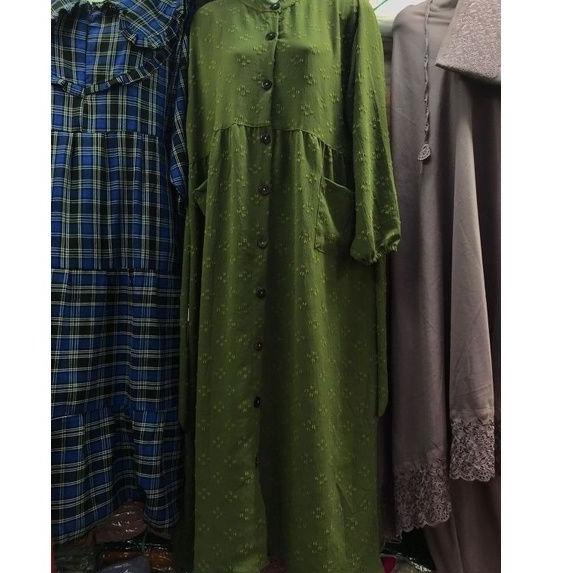 BO.10Jn22ᵂ | ()MIDI DRESS CRINKLE RUBIAH/URAGIRI