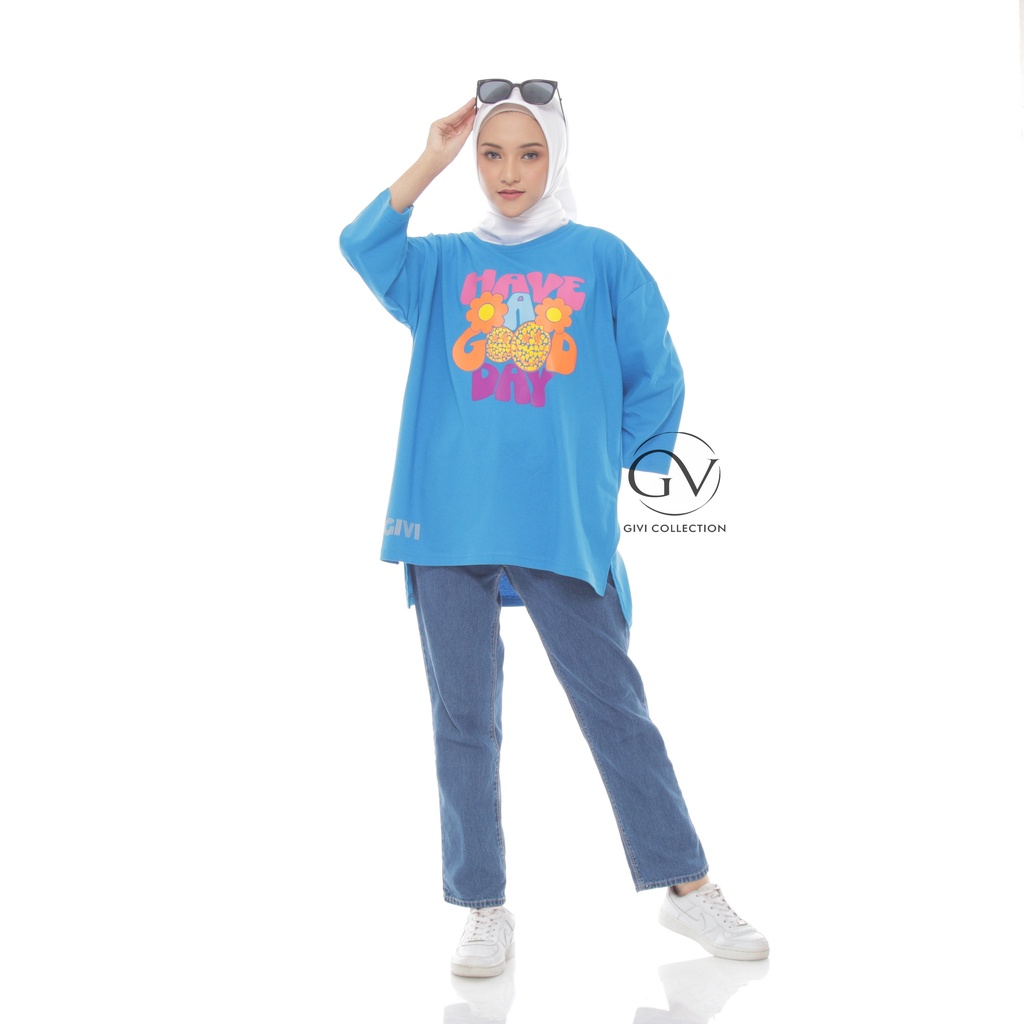 Tunik kaos oversize wanita by givi | atasan kaos wanita terbaru